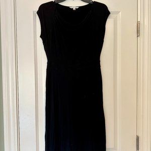 CAbi Black Midi A-Line Dress with Cowl Neck Size S